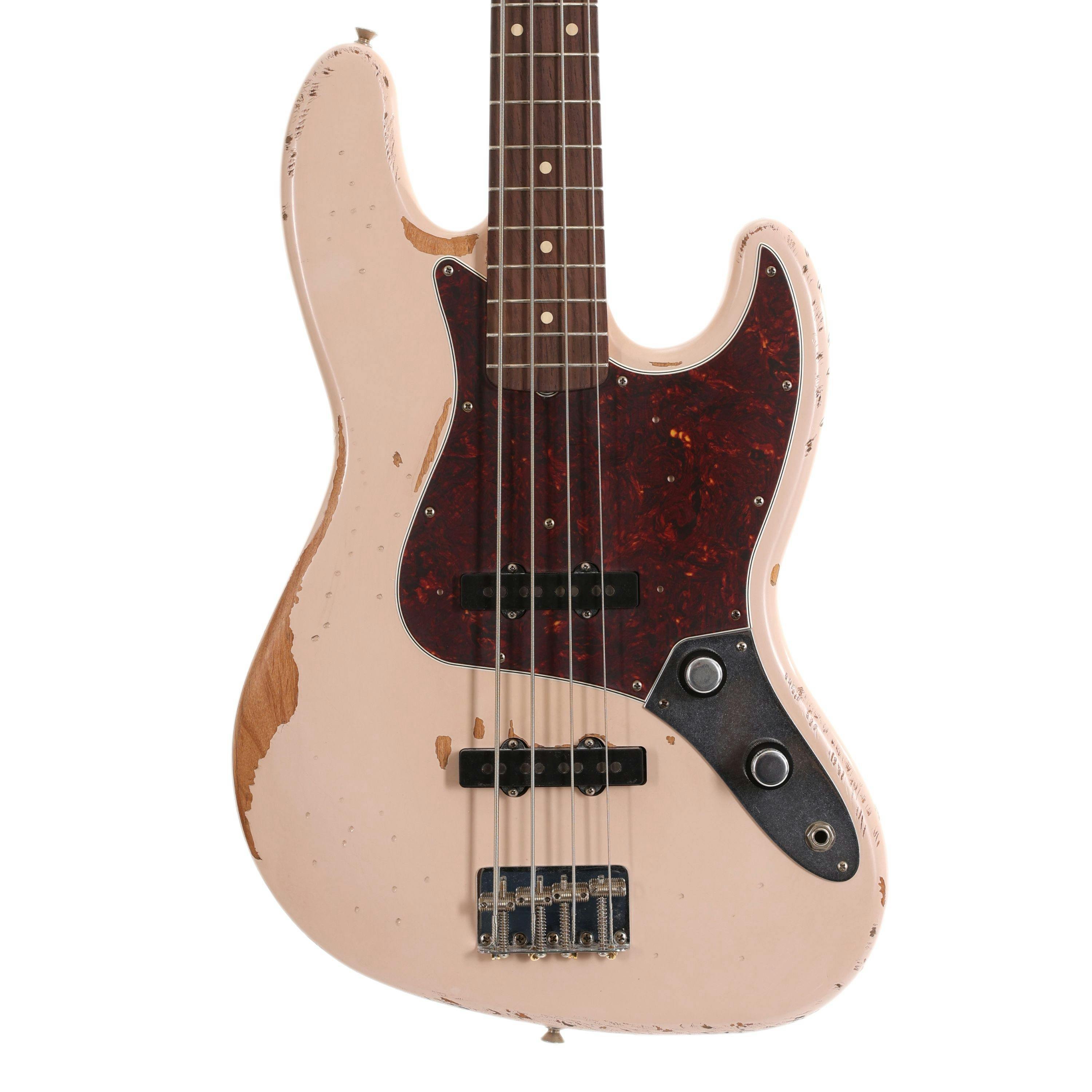 ベース squier by fender jazz bass flea custom Fender Flea Signature Jazz Bass Guitar in Shell Pink - Andertons